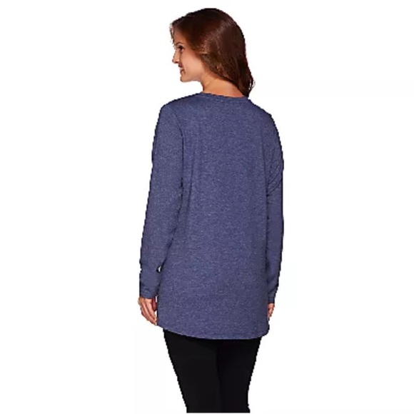 ❗️3/$20❗️Logo by Lori Goldstein Brushed Terry Mixed Media Top - Picture 8 of 11